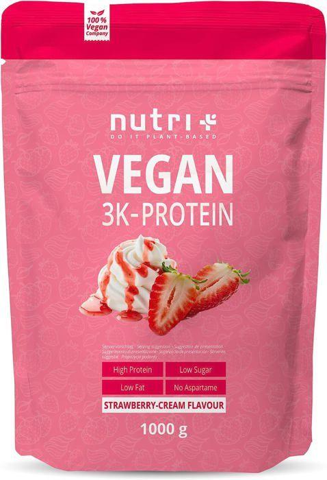 Nutri+ shape & shake 3k protein - poudre de protéines végétaliennes - crème fraise - proteines - 1000g