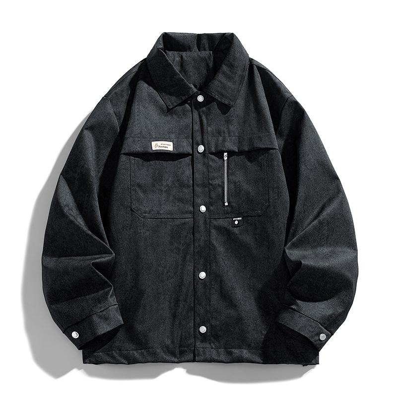 Men s Business Jacket Casual Versatile Stand Collar Executive Jacket L чёрный