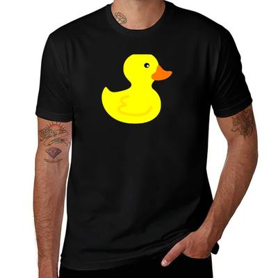 Yellow Duck Cute Rubber Duckling Tshirt Sports Basic Short Sleeve Tshirt