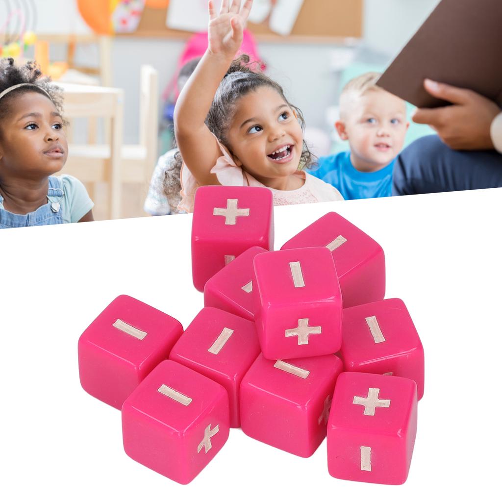 20pcs Plus Minus Sign Dice Set 16mm Math   Calculation Dices for Infant Teaching
