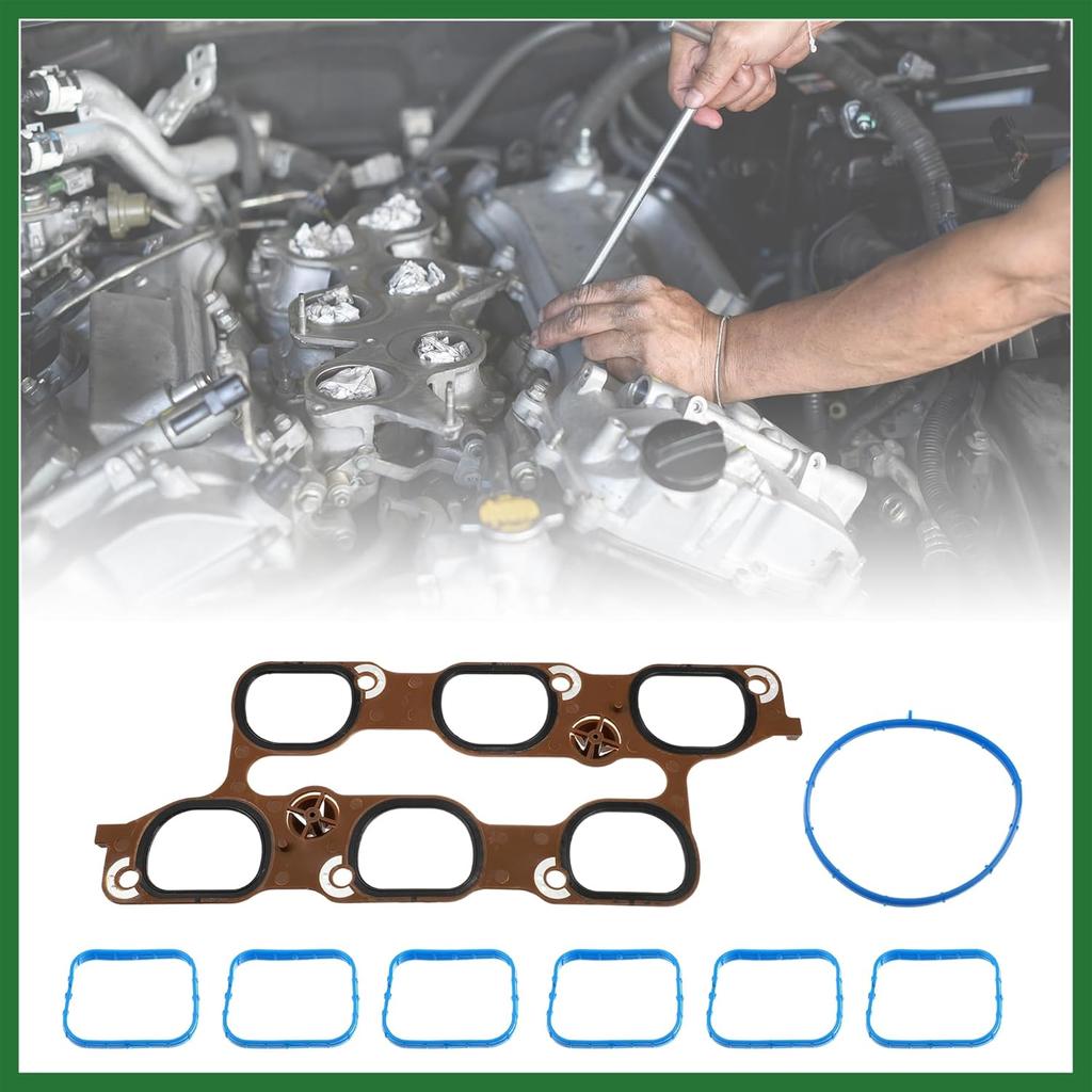 Motoforti Cylinder Engine Intake Manifold Gasket Upper and Lower with Throttle Body Gasket 12691199 12673301 for Chevy Camaro 3.6L 2012-2015