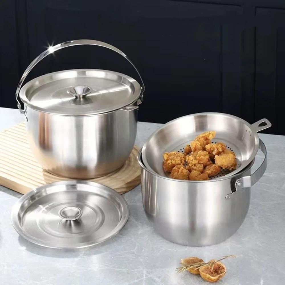 New Stainless Steel Oil Filter Pot Storage Container Large Capacity Cooking Oil Strainer Multi-Purpose Filter Tank Home Use