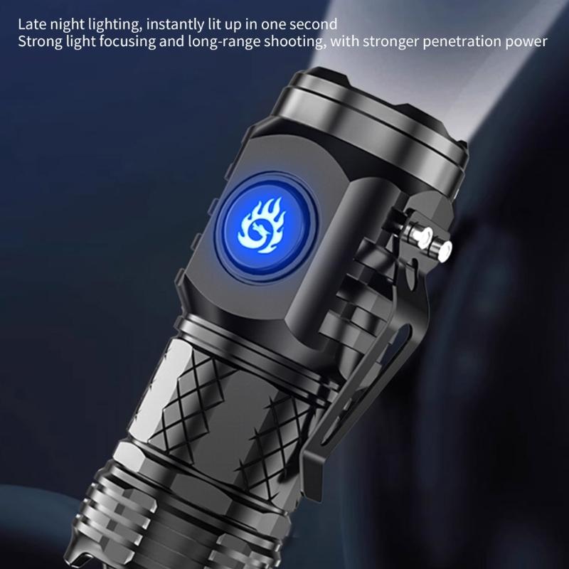 Rechargeable LED Torches with 5 Light Modes Mini Flash Powerful Flashlights Pocket Torches for Camping, Outdoor, Hiking