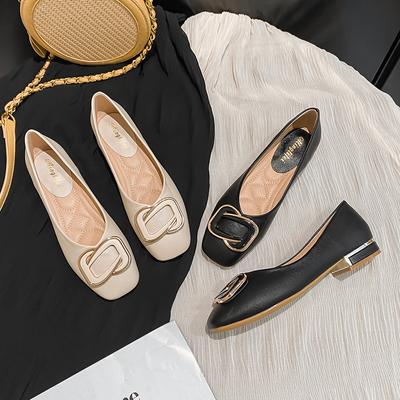 Scarpe Primavera da Donna Tacchi Bassi Décolleté Comode in Pelle Scarpe con Tacco Alto Moda OL Mocassini Slip-on
