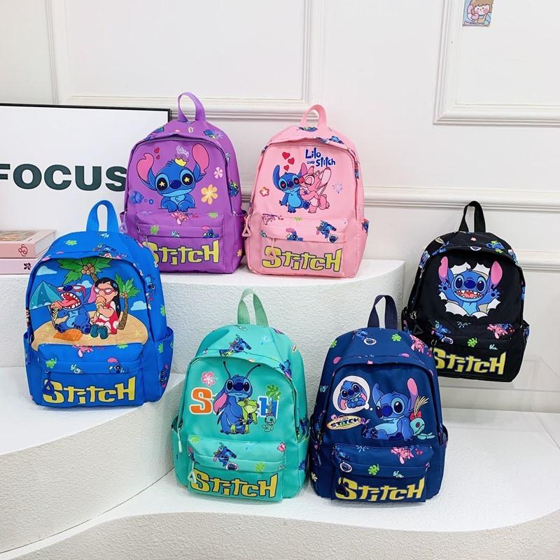 Stitch Letter Cute Angel Cartoon Pattern Children Backpack For Use School