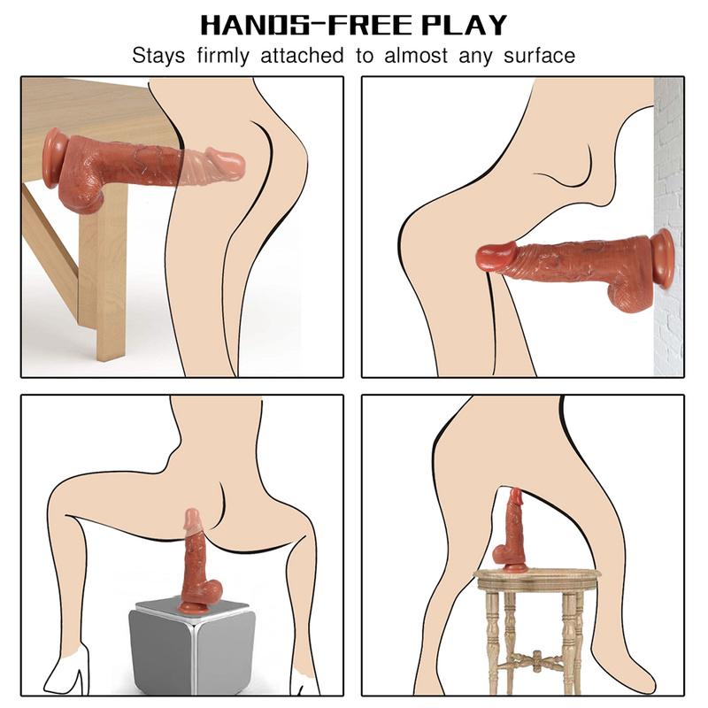 Huge Silicone Dildo, Which Can Stimulate The Realistic Penis Of G-spot, Has A Powerful Suction Cup And Can Play Hands-free Games