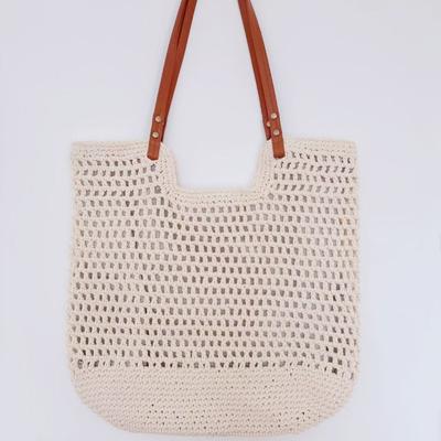 Handwoven Straw Lightweight Natural Women's Stylish Tote Backpack - Summer Fresh Style Beach Vacation Single Shoulder Handheld Bag