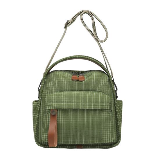 Women Plaid Sling Bag Shoulder Bag Crossbody Purse with Geometric Adjustable Strap Handbag with Top Handle for Travel Street Commuting