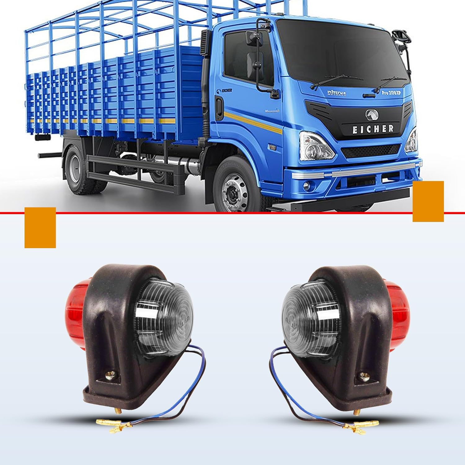 

Outline teardrop marker lights Set Suitable Case IH Industrial International 3200 32 84 85 95 74 4200 Utility Series - Clear/Red