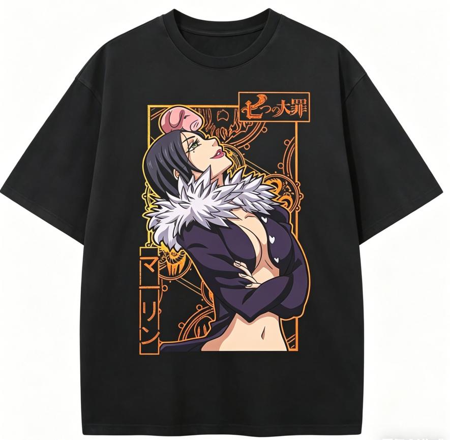 Seven Deadly Sins Merch Anime Lover Washed T-shirt Year Round Clothing High Quality Personality Clothes Plus Size Unisex New Model Couples Tee