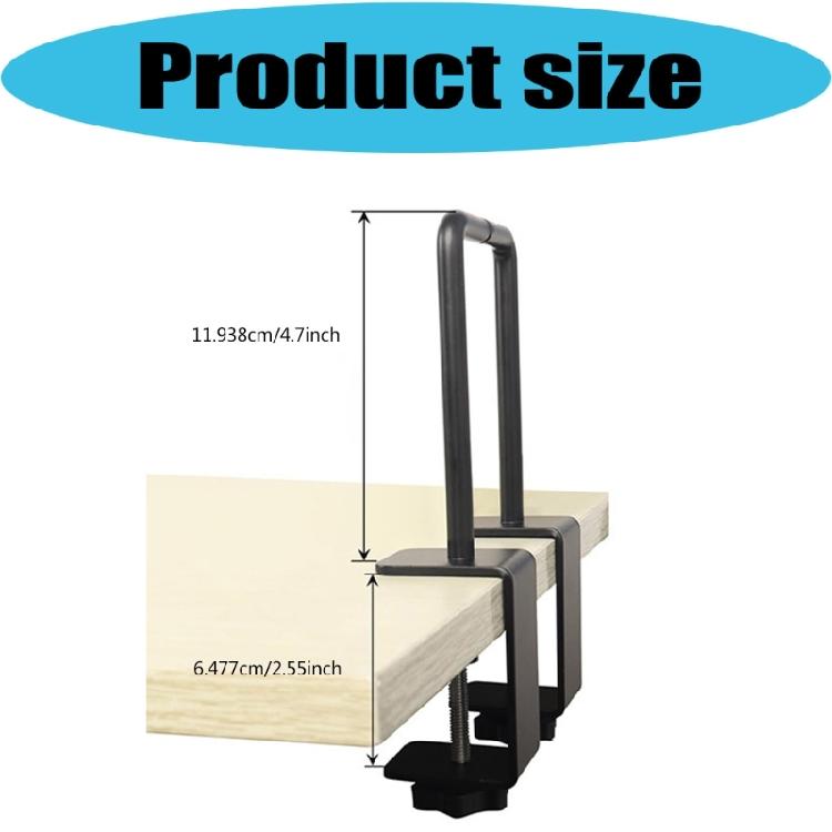 Gift Wrap Paper Holder Metal Clamp Rack for Desk Edge Placement, Black Tabletop Roll Stand for Craft Paper, Drawing Use and Studio Tables