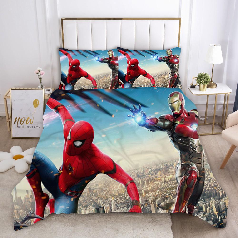 Marvel Comics Spider Man Anime Povlečení Přikrývka 1009 Polyester Vhodné Pro Děti I Dospělé 3dílná Sada