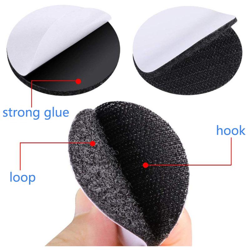 5-10Pairs Strong Self Adhesive Hook Loop Fastener Tape 60mm Nylon Magic Sticker Disc Hook Adhesive Round Hook Loop with Glue
