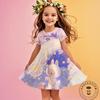25-26 MINISO Zomer Cartoon Catch Teenieping 3DPrint Jurk Mode Kinderen Korte Mouw Prinsessenjurk Meisjes Feest Kinderkleding