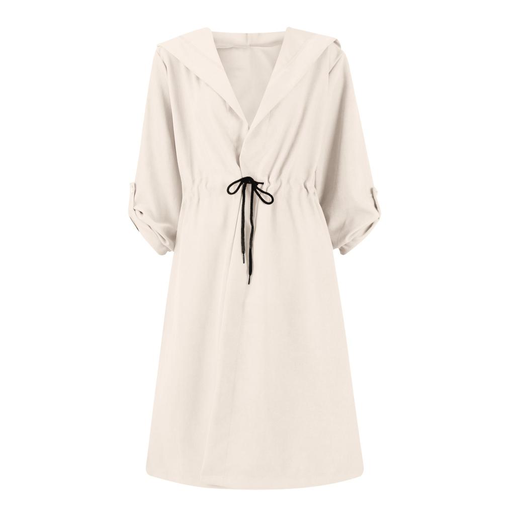 Women Business Casual Button Lapel Work Jackets Open Front Long Sleeve Hooded Fall Outfit