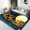 Festive Christmas Pattern Carpet: Floor Mat Crystal Velvet, Non-slip, Hand Washable, Suitable for Living Room or Bedroom Decor
