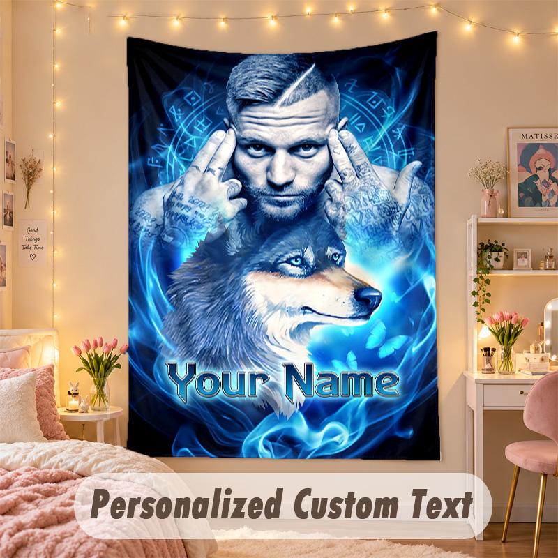 Custom Personalized Tapestry,Kontra K Print Custom Name Text Wall Art Hanging for Bedroom