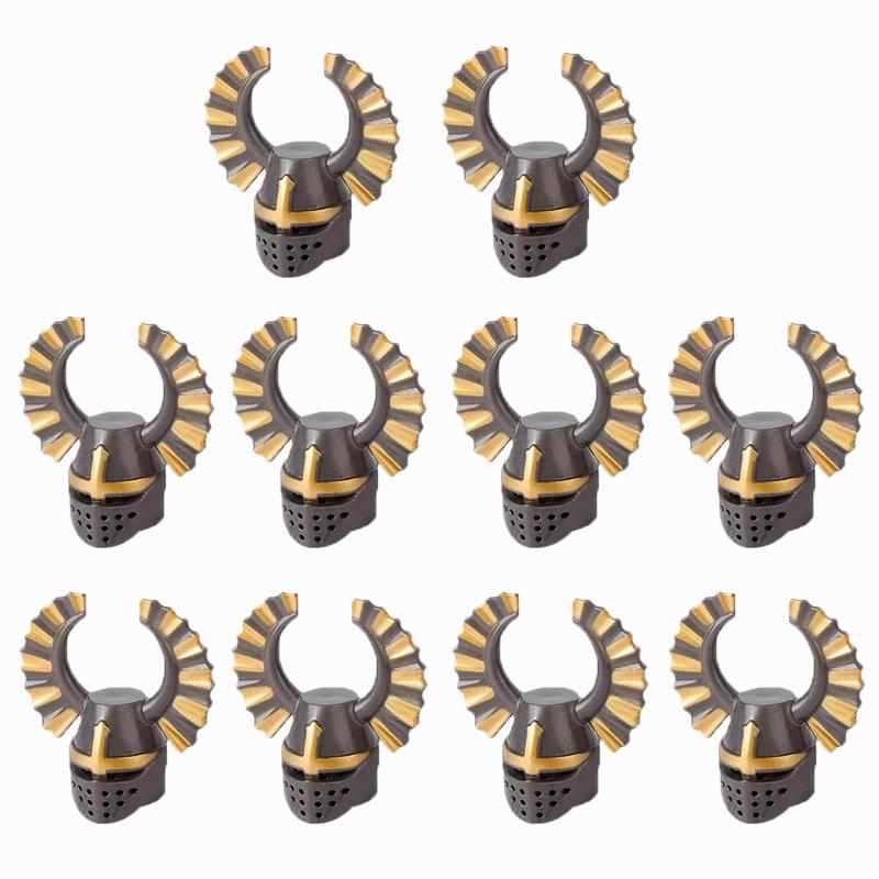 MOC Vojenské Středověké Stavební Bloky Voják Hrad Rytíři Figurky Dárky Zbraně Křížová výprava Helmy Koruna Kopí Mini Kostky QT012