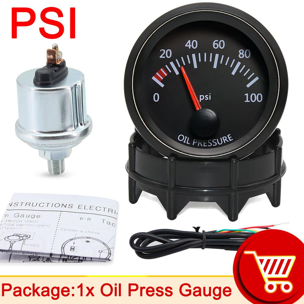 52mm Water Temp/Oil Temp/Voltmeter/Oil Press BAR PSI /Vacuum/Boost Gauge/Air Fuel Ratio/EGT Gauge With Sensor Fit for 12V Car