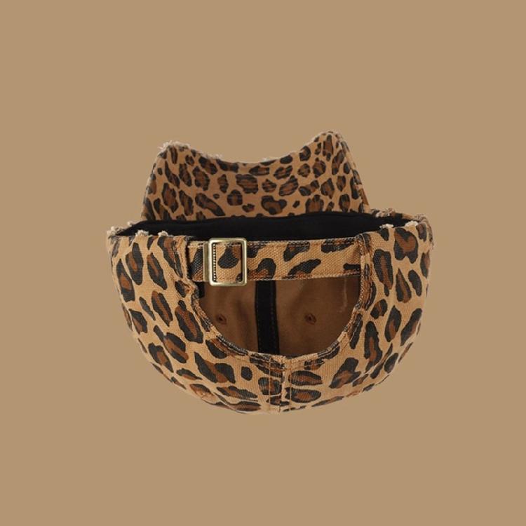 Cool Distressed Leopard Print Baseball Hat For Female and Teens Eye Catching Sun Hat For Streetwear Outdoor Actvitiy