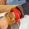 Europe American Style Irregular Wide Bracelet Bohemian Retro  Hand Ring Acrylic Bangle  Gift