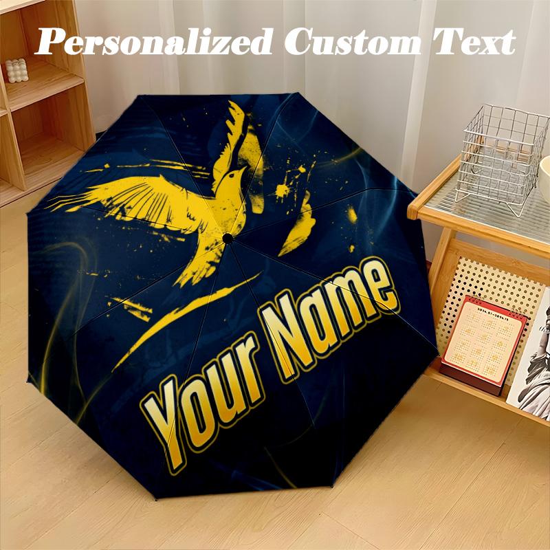 8 Rib Auto Folding Umbrella Fenerbahçe FC Print Custom Name Text Portable Rain Gear