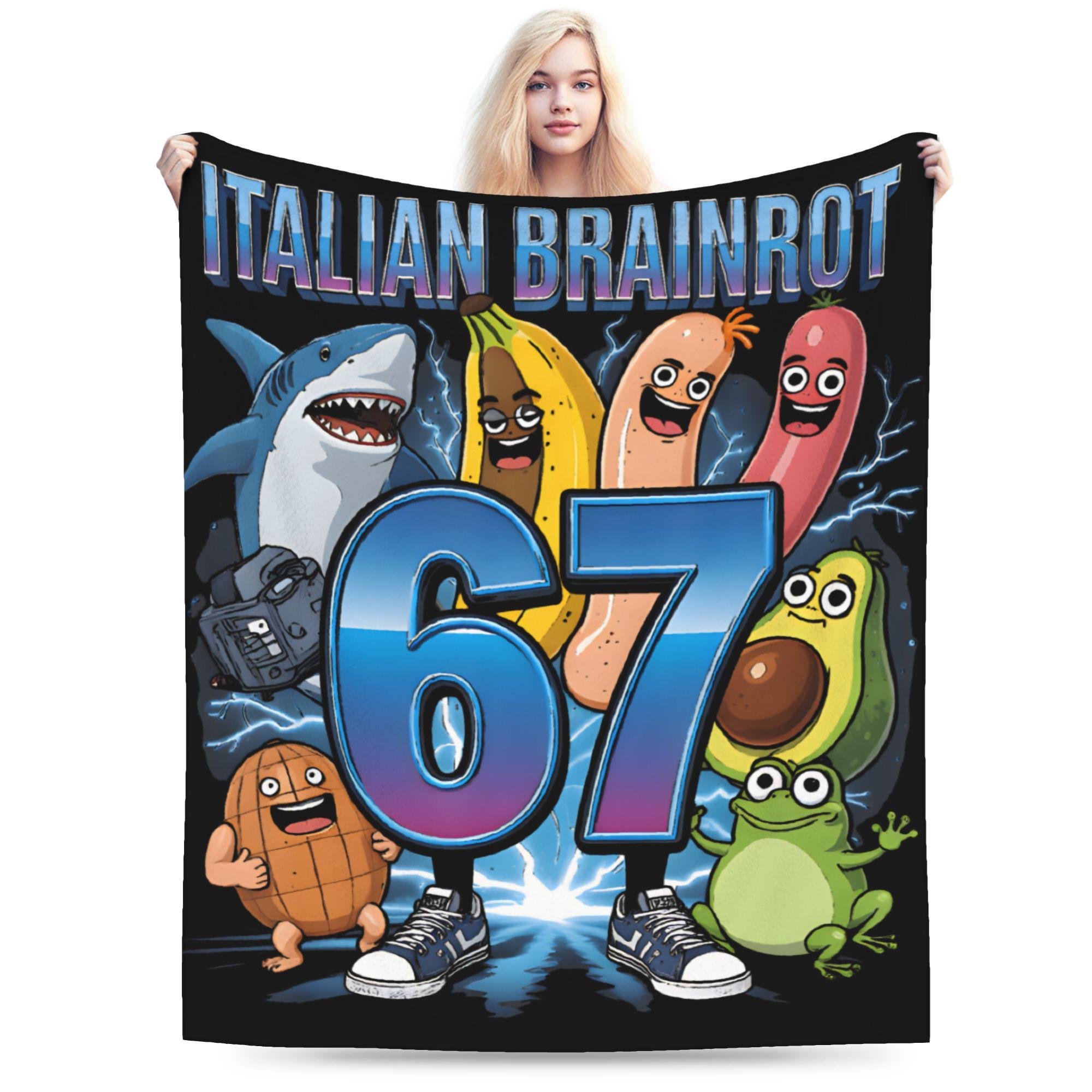 Funny Brainrot Dealer Every Six Seven Steal A Brainrot Blanket Children  Flannel Throw Blanket For Outdoor Soft Warm Bedspread 30x40in