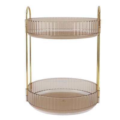 Make-up Organizer Regal 2 Etagen 360° Drehung Platzsparend Kosmetik-Theken-Organizer für