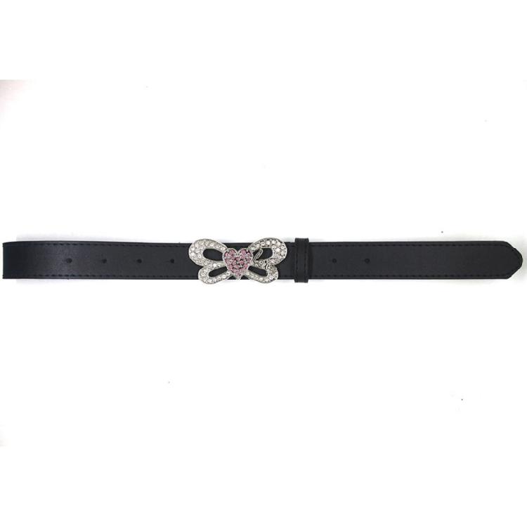 Shinning PU Belt with Rhinestone Buckle Woman Girl Decorative Belt for Skirt