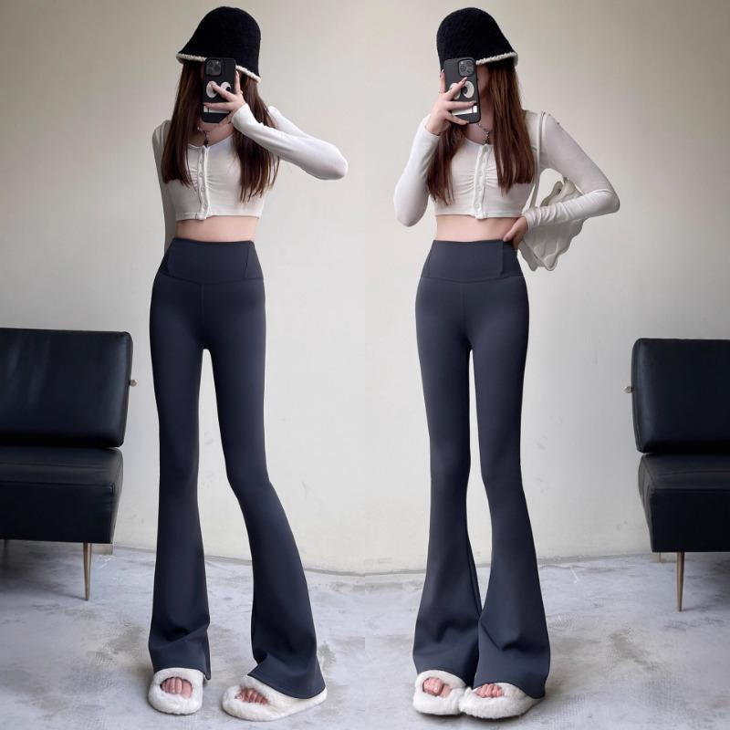 Shark Flared Pants Women's Summer Thin New High Waist Thin Gray Sports Autumn Micro-pull Fitness Yoga Pants