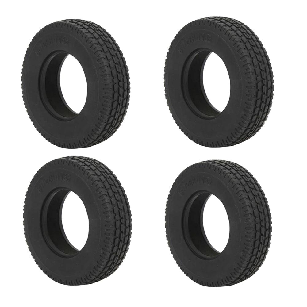 4 Pcs Rubber Tires 80 * 20mm RC Tires Upgrade Parts RC Soft Rubber Wheel Tires for 1:14 Tamiya Tractor Truck RC Car Part