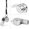 Genuine Stainless Steel High-Pitched Police Whistle with Lanyard for Outdoor Survival and Sports Refereeing