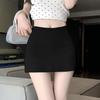 Women's Gray High-Waist A-Line Mini Skirt – Summer Spicy Girl Style, Hip Hugging, Anti-Exposure, Petite Fit.