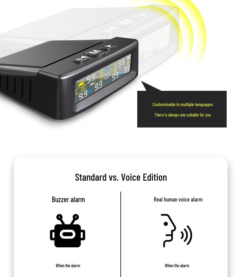 T12 Solar-Powered Six-Wheel TPMS for RV and Truck