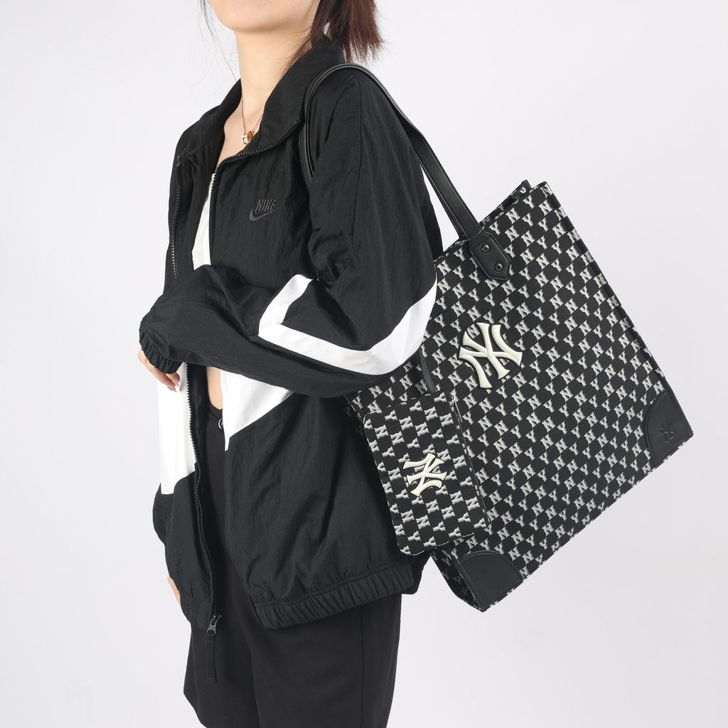 MLB Monogram Collection Polyester Combo Bag, Tote Bag, Shopping Bag, Handbag, Shoulder Bag Large Unisex Black 3AORL031N-50BKS