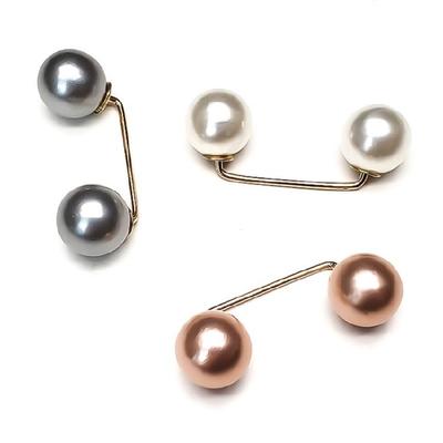 10pcs Modern Double Pearls Brooches Adjustable Pants Retros Styles Waist Pin for Ensuring Outfit Neatness