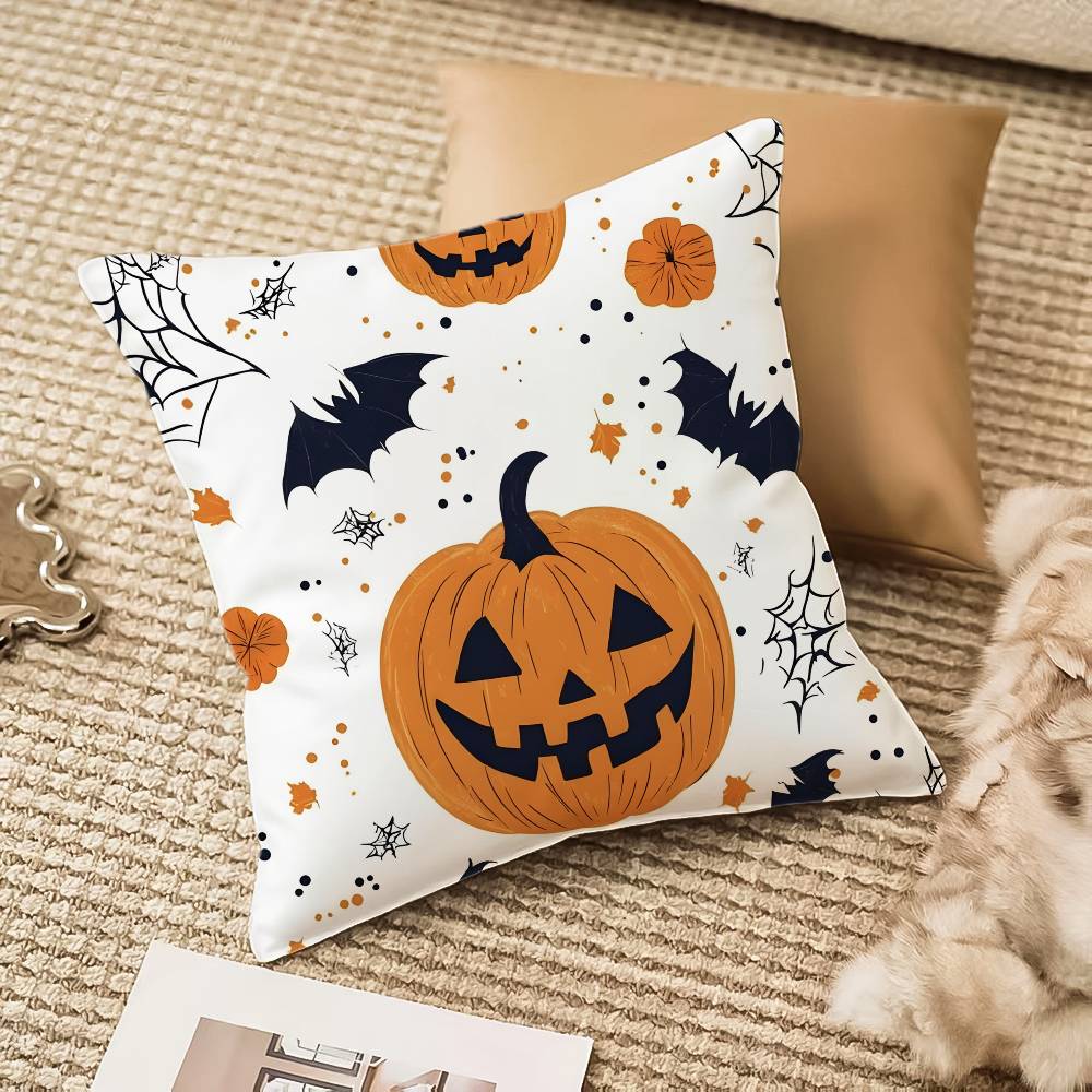 Halloween Witch Hat Skull Pillow Case Antidustmite Invisible Zipper Sofa Bed