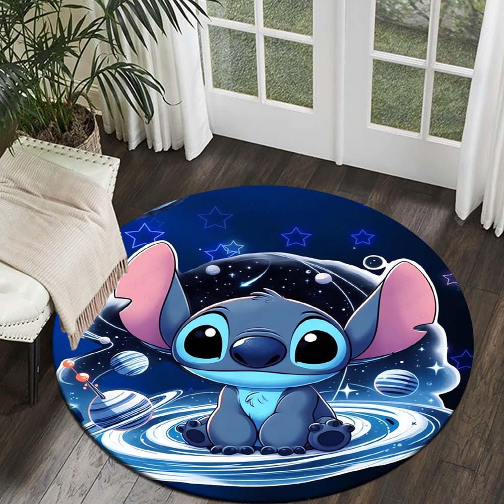 

1pc Stitch Round Area Rug , Playroom Bedroom Living Room Indoor Decor Rug , Perfect for Leisure Areas , Bedside , Cloakroom , and Outdoor Sp 80cm/31.5in