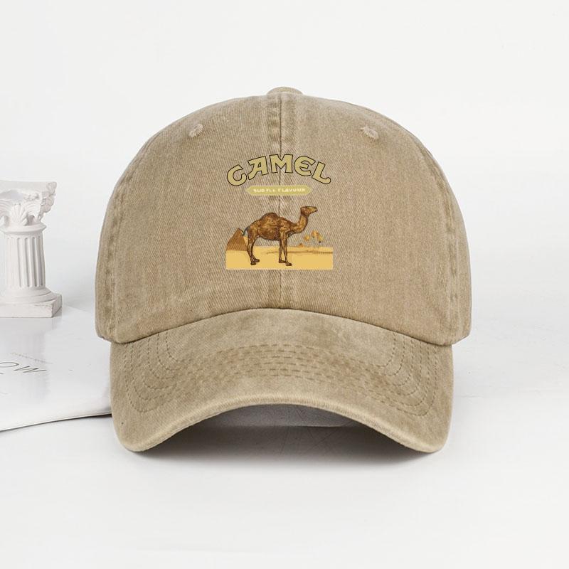 

1-Piece Camel Print Baseball Cap Classic Minimalist Retro Style Breathable Soft Fabric Perfect For Work And Daily Wear Adjustabl
