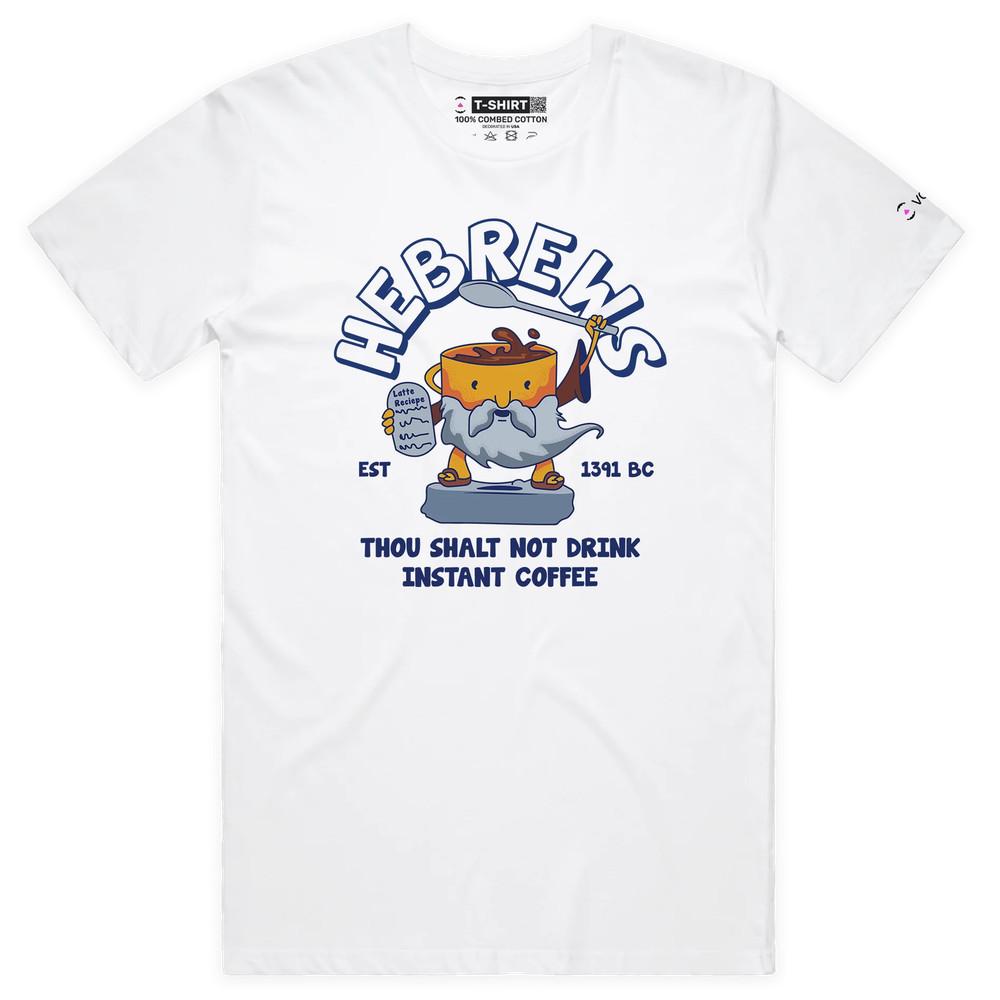 VOICEART Hebrews Coffee and 11th Commandment Funny T-Shirt with Premium Graphic XL