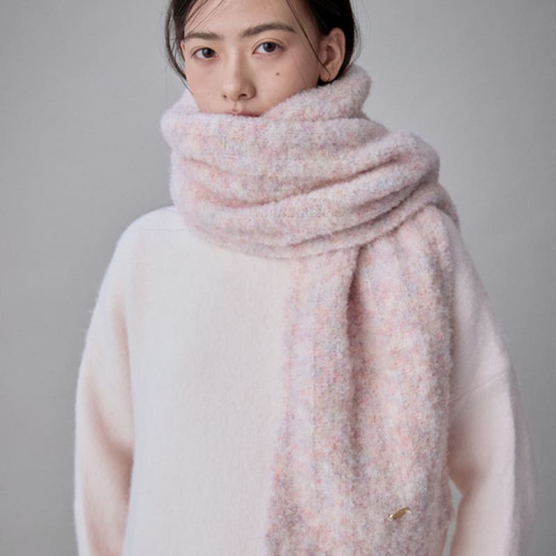 COQUET Fleury Boucle Bokashi Wollschal Rose Pfirsich Melange