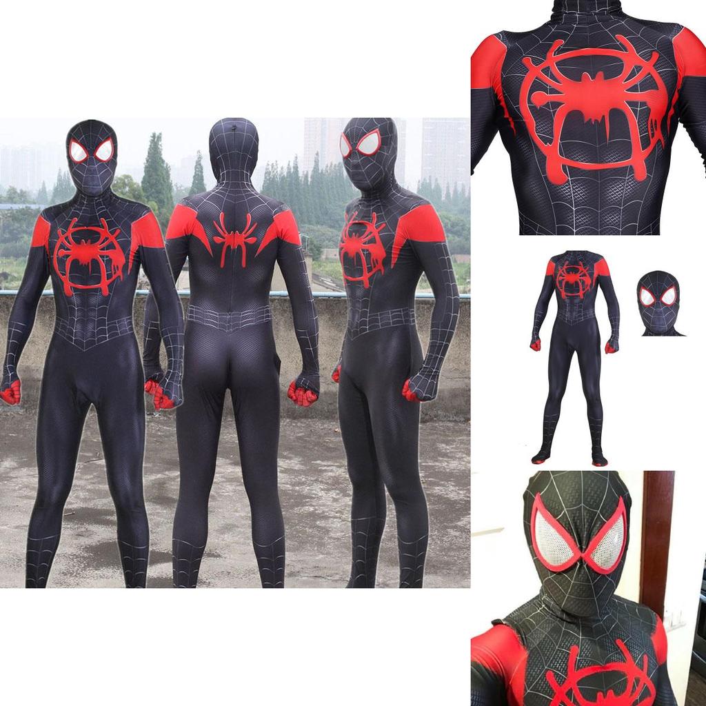 Costume da Spider-Man Into The Spider-verse in Lycra Spandex per Bambini e Adulti con Dettagli Squisiti