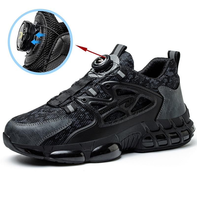 Safety Shoes Rotating Buttons Work Shoes For Men Feet Protection Protective Shoes Puncture-Proof Work Sneakers Indestructible