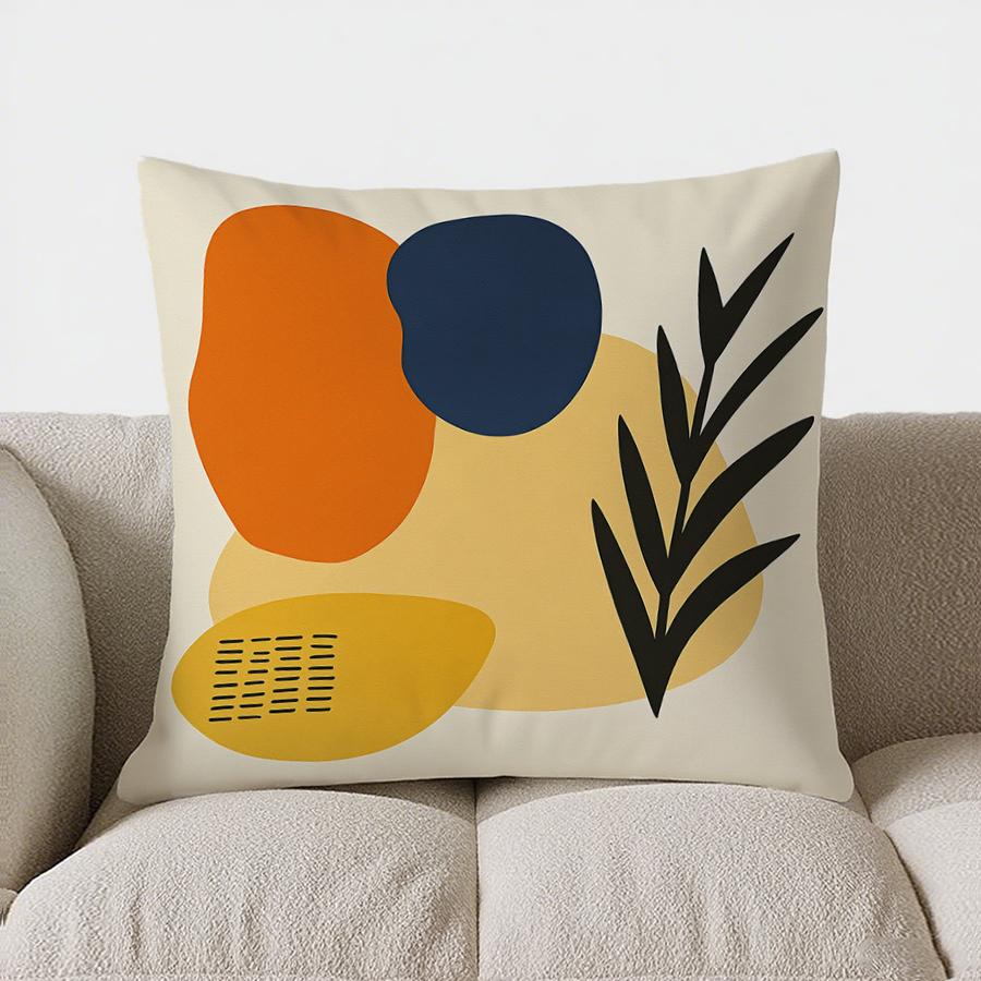 Home Decor Abstract Moon & Flower Pattern Throw Pillow Pattern Cushion Cover Suitable For Sofa Bedroom Car Pillow Cover