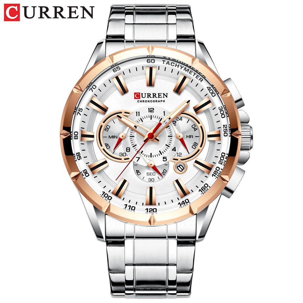 CURREN Herrenuhren Luxus Chronograph Quarzuhr Wasserdicht Sport Armbanduhr Edelstahl Männliche Uhr