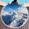 Snow Mountain Round Beach Towel Microfiber Nature Scenery Beach Blanket Absorbent Quick Dry Sand Free Bath Towel Picnic Yoga Mat