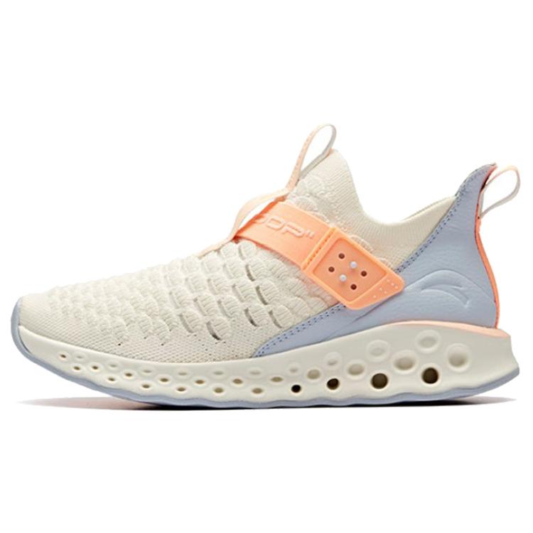 

New Anta Wormhole Collection Breathable Low Top Running Shoes Women s White Orange 12925589-1 40