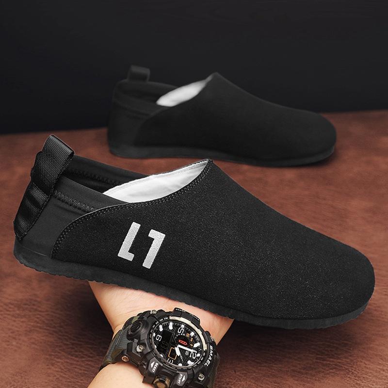 

Мужская обувь, мода 2024 года, новые летние дышащие повседневные туфли для мужчин, лоферы, кроссовки, весна/осень, для взрослых, без застежек, однотонные туфли 44 чёрный