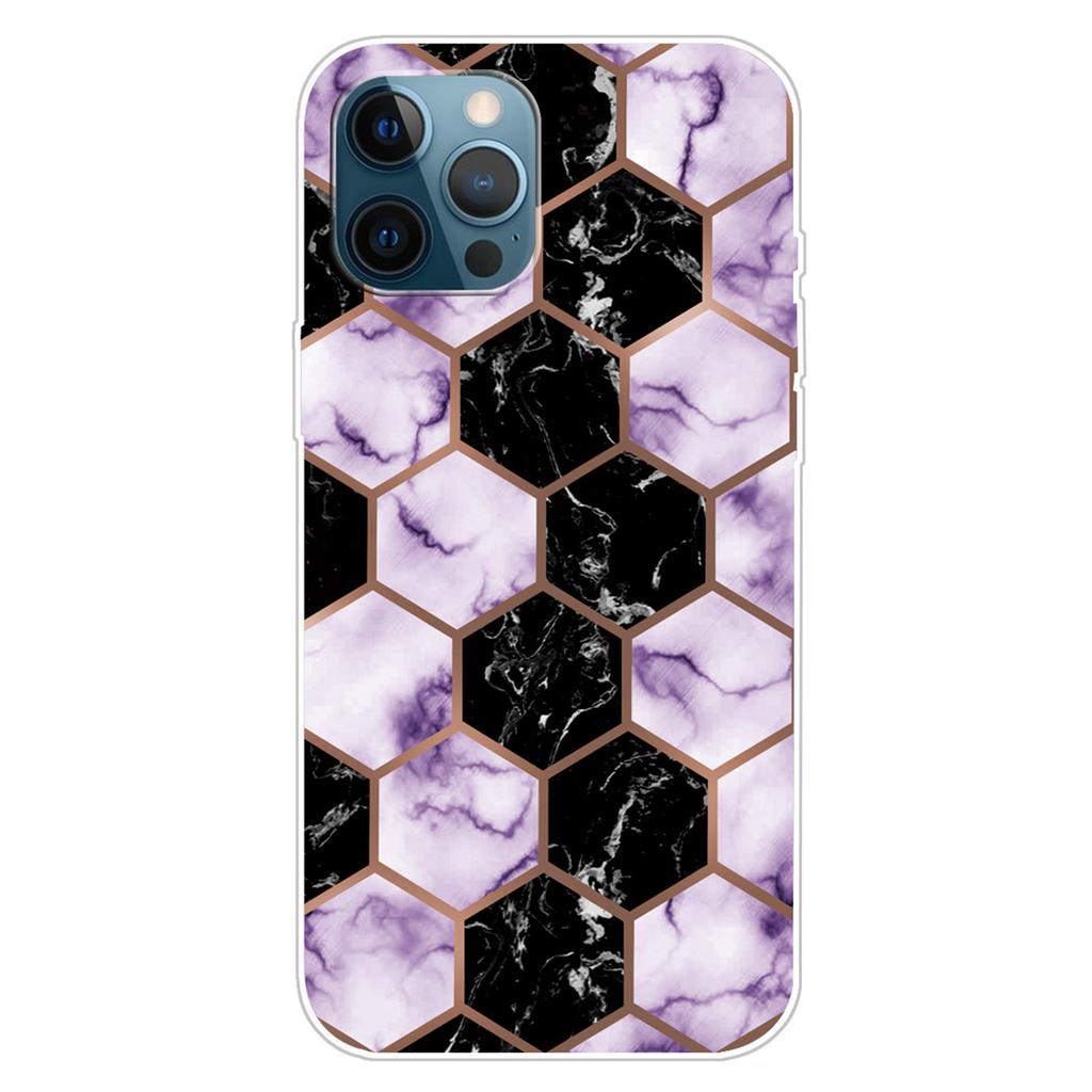 For iPhone 16 Pro Case Abstract Marble Pattern Printing TPU Phone Cover