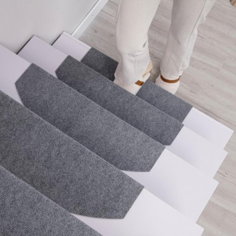 60x24cm 13pcs Self-Adhesive Stair Rugs Soft Stair Stepping Mat Non Slip Carpet Protector Rug Stair Treads Covers Rugs Foot Mat